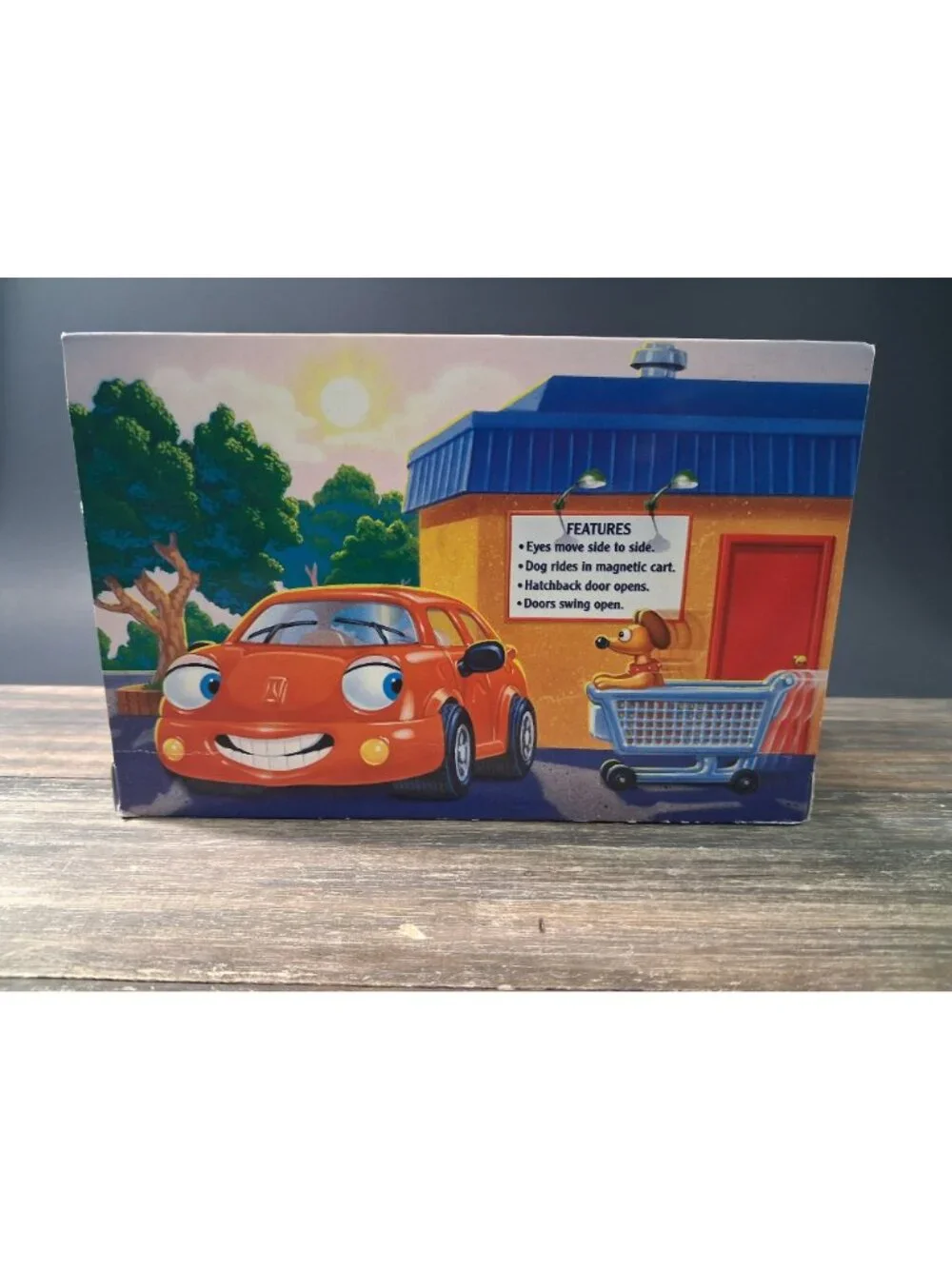 Vtg Chevron Gas Station Orange Car Holly Hatchback Dog at Station Plastic 90's